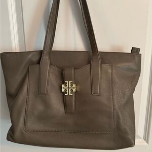 Tori Burch Meyer Tote- Grey/Taupe
